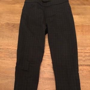 Stretchy women’s pants work and casual windowpane black-blue XS